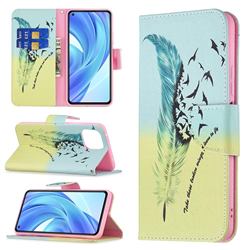 Feather Bird Leather Wallet Case for Xiaomi Mi 11 Lite