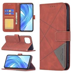 Binfen Color BF05 Prismatic Slim Wallet Flip Cover for Xiaomi Mi 11 Lite - Brown