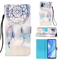 Fantasy Campanula 3D Painted Leather Wallet Case for Xiaomi Mi 11 Lite