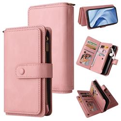 Luxury Multi-functional Zipper Wallet Leather Phone Case Cover for Xiaomi Mi 11 Lite - Pink