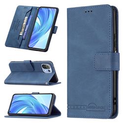 Binfen Color RFID Blocking Leather Wallet Case for Xiaomi Mi 11 Lite - Blue