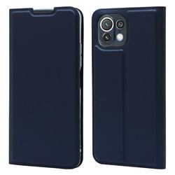Ultra Slim Card Magnetic Automatic Suction Leather Wallet Case for Xiaomi Mi 11 Lite - Royal Blue