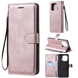Retro Greek Classic Smooth PU Leather Wallet Phone Case for Xiaomi Mi 11 Pro - Rose Gold