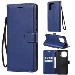 Retro Greek Classic Smooth PU Leather Wallet Phone Case for Xiaomi Mi 11 Pro - Blue