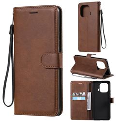 Retro Greek Classic Smooth PU Leather Wallet Phone Case for Xiaomi Mi 11 Pro - Brown