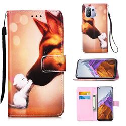 Hound Kiss Matte Leather Wallet Phone Case for Xiaomi Mi 11 Pro