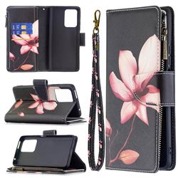 Lotus Flower Binfen Color BF03 Retro Zipper Leather Wallet Phone Case for Xiaomi Mi 11T / 11T Pro