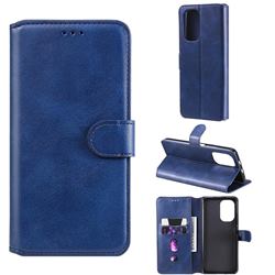 Retro Calf Matte Leather Wallet Phone Case for Xiaomi Mi 11i / Poco F3 - Blue