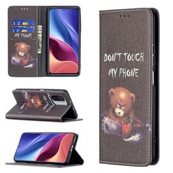 Chainsaw Bear Slim Magnetic Attraction Wallet Flip Cover for Xiaomi Mi 11i / Poco F3