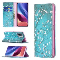 Plum Blossom Slim Magnetic Attraction Wallet Flip Cover for Xiaomi Mi 11i / Poco F3
