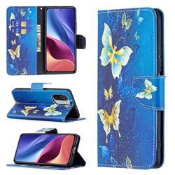 Golden Butterflies Leather Wallet Case for Xiaomi Mi 11i / Poco F3