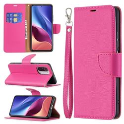 Classic Luxury Litchi Leather Phone Wallet Case for Xiaomi Mi 11i / Poco F3 - Rose