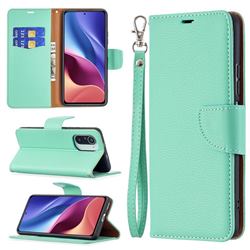Classic Luxury Litchi Leather Phone Wallet Case for Xiaomi Mi 11i / Poco F3 - Green