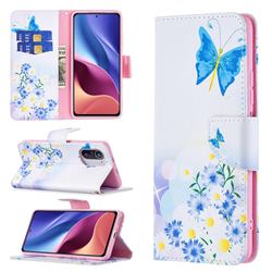 Butterflies Flowers Leather Wallet Case for Xiaomi Mi 11i / Poco F3