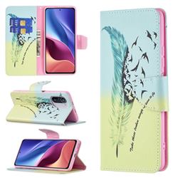 Feather Bird Leather Wallet Case for Xiaomi Mi 11i / Poco F3