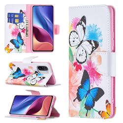 Vivid Flying Butterflies Leather Wallet Case for Xiaomi Mi 11i / Poco F3