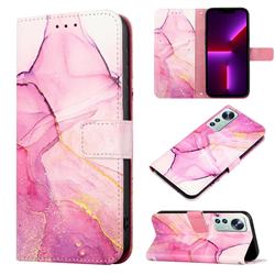 Pink Purple Marble Leather Wallet Protective Case for Xiaomi Mi 12