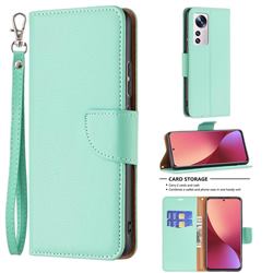 Classic Luxury Litchi Leather Phone Wallet Case for Xiaomi Mi 12 - Green