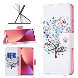 Colorful Tree Leather Wallet Case for Xiaomi Mi 12