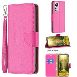 Classic Luxury Litchi Leather Phone Wallet Case for Xiaomi Mi 12 Lite - Rose