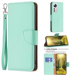 Classic Luxury Litchi Leather Phone Wallet Case for Xiaomi Mi 12 Lite - Green