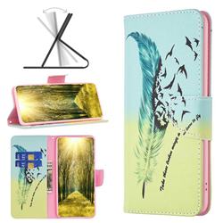 Feather Bird Leather Wallet Case for Xiaomi Mi 12 Lite