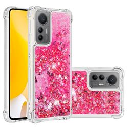 Dynamic Liquid Glitter Sand Quicksand TPU Case for Xiaomi Mi 12 Lite - Pink Love Heart