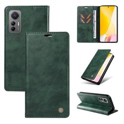 YIKATU Litchi Card Magnetic Automatic Suction Leather Flip Cover for Xiaomi Mi 12 Lite - Green
