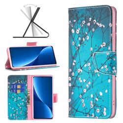 Blue Plum Leather Wallet Case for Xiaomi Mi 12 Pro
