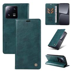 YIKATU Litchi Card Magnetic Automatic Suction Leather Flip Cover for Xiaomi Mi 13 Pro - Dark Blue