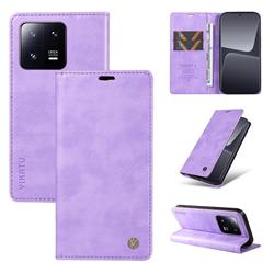 YIKATU Litchi Card Magnetic Automatic Suction Leather Flip Cover for Xiaomi Mi 13 Pro - Purple