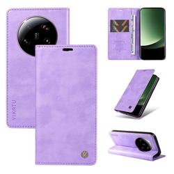 YIKATU Litchi Card Magnetic Automatic Suction Leather Flip Cover for Xiaomi Mi 13 Ultra - Purple