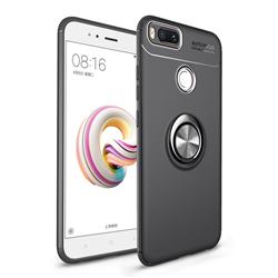 Auto Focus Invisible Ring Holder Soft Phone Case for Xiaomi Mi A1 / Mi 5X - Black