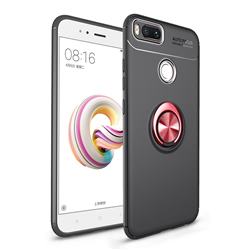 Auto Focus Invisible Ring Holder Soft Phone Case for Xiaomi Mi A1 / Mi 5X - Black Red