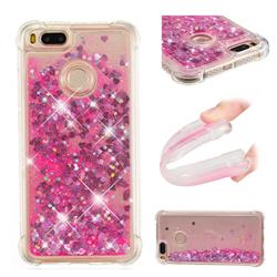 Dynamic Liquid Glitter Sand Quicksand TPU Case for Xiaomi Mi A1 / Mi 5X - Pink Love Heart