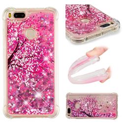 Pink Cherry Blossom Dynamic Liquid Glitter Sand Quicksand Star TPU Case for Xiaomi Mi A1 / Mi 5X