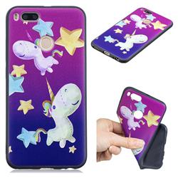 Pony 3D Embossed Relief Black TPU Cell Phone Back Cover for Xiaomi Mi A1 / Mi 5X