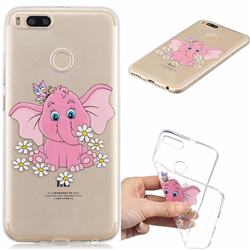 Tiny Pink Elephant Clear Varnish Soft Phone Back Cover for Xiaomi Mi A1 / Mi 5X