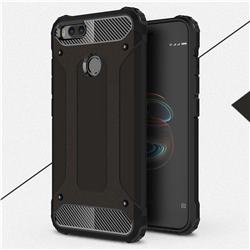 King Kong Armor Premium Shockproof Dual Layer Rugged Hard Cover for Xiaomi Mi A1 / Mi 5X - Black Gold