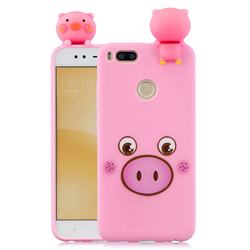 Small Pink Pig Soft 3D Climbing Doll Soft Case for Xiaomi Mi A1 / Mi 5X