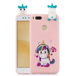 Music Unicorn Soft 3D Climbing Doll Soft Case for Xiaomi Mi A1 / Mi 5X