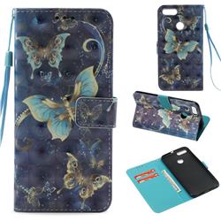 Three Butterflies 3D Painted Leather Wallet Case for Xiaomi Mi A1 / Mi 5X