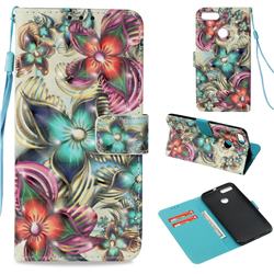 Kaleidoscope Flower 3D Painted Leather Wallet Case for Xiaomi Mi A1 / Mi 5X