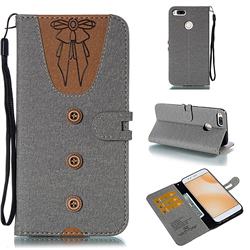 Ladies Bow Clothes Pattern Leather Wallet Phone Case for Xiaomi Mi A1 / Mi 5X - Gray