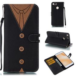 Mens Button Clothing Style Leather Wallet Phone Case for Xiaomi Mi A1 / Mi 5X - Black