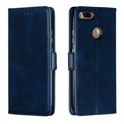 Retro Classic Calf Pattern Leather Wallet Phone Case for Xiaomi Mi A1 / Mi 5X - Blue
