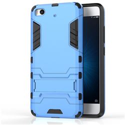 Armor Premium Tactical Grip Kickstand Shockproof Dual Layer Rugged Hard Cover for Xiaomi Mi 5s - Light Blue
