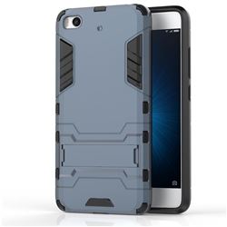 Armor Premium Tactical Grip Kickstand Shockproof Dual Layer Rugged Hard Cover for Xiaomi Mi 5s - Navy
