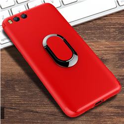 Anti-fall Invisible 360 Rotating Ring Grip Holder Kickstand Phone Cover for Xiaomi Mi 6 Mi6 - Red