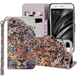 Leopard 3D Painted Leather Phone Wallet Case Cover for Xiaomi Mi 6 Mi6